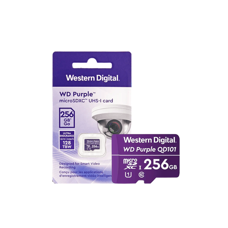 Card de memorie Western Digital WD Purple, MicroSD, 256GB, Full Hd, Class 10, UHS-I Performance, U1, V10