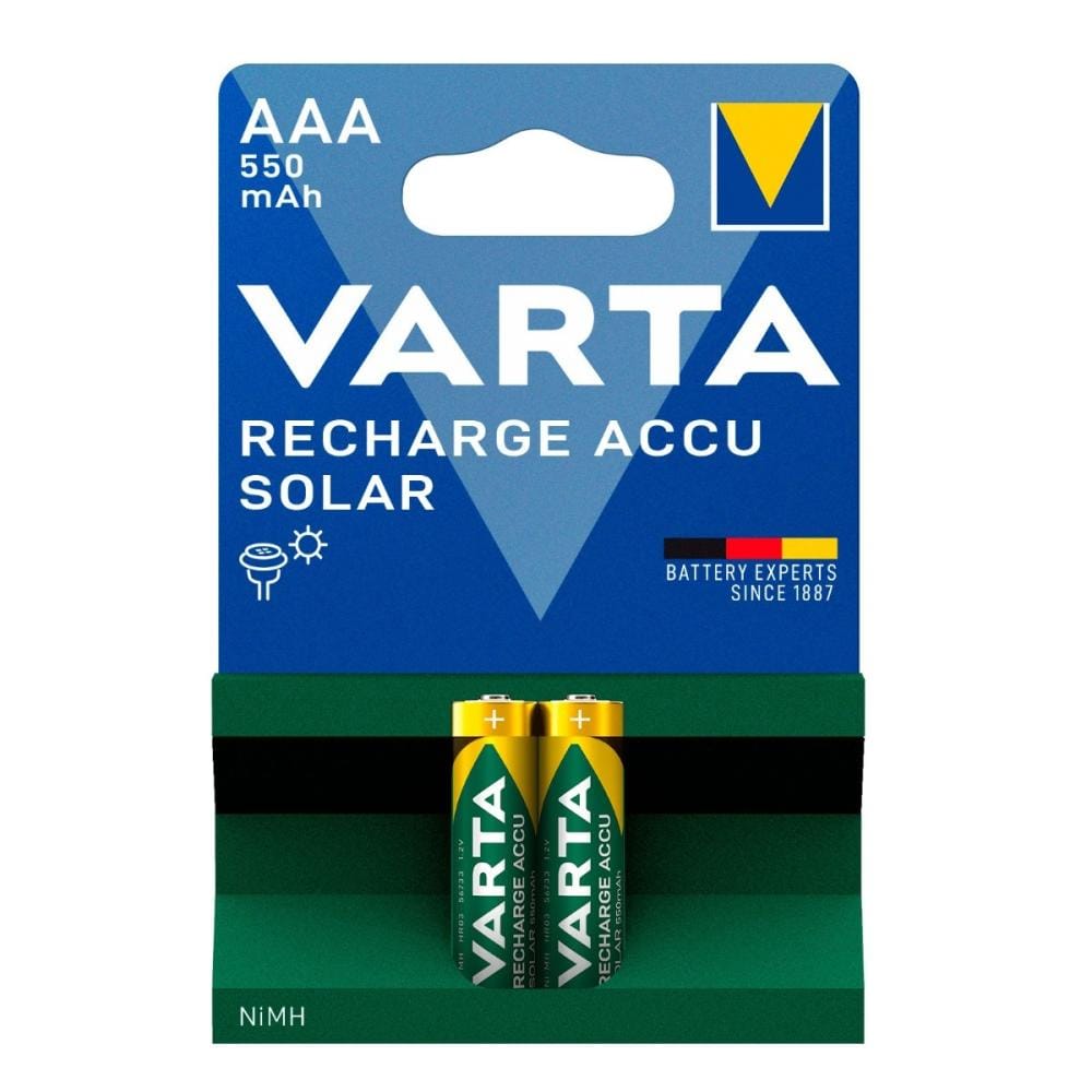 Acumulatori Varta solar, AAA:R3, 1.2V, 550 mAh, 2 buc
