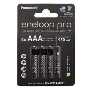 Acumulatori Panasonic Eneloop PRO, AAA:R3, 1.2V, 930 mAh, 4 buc